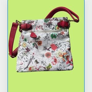 Floral White and Red Women's Bag